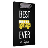 最も最高のなバス運転手のパーソナライズで黄色い黒 クリップボード (右)