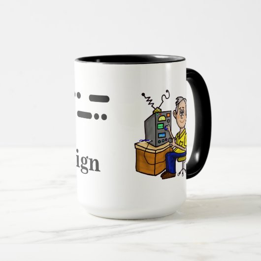 最も最高のなパパのモールス符号のハムオペレータマグはそれをカスタマイズ マグカップ (正面右)