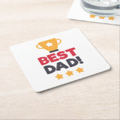 最も最高のなパパの幸せな父の日|のコースター スクエアペーパーコースター (アングル)