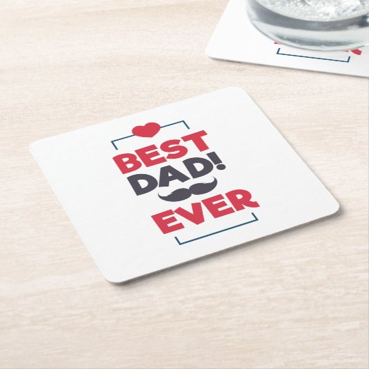 最も最高のなパパの幸せな父の日|のコースター スクエアペーパーコースター (アングル)