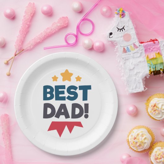 最も最高のなパパの幸せな父の日|の紙皿 ペーパープレート (パーティー)