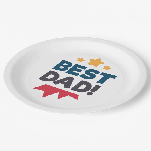 最も最高のなパパの幸せな父の日|の紙皿 ペーパープレート (アングル)