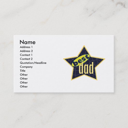 最も最高のなパパの星2 -ビジネス コーリングカード (正面)