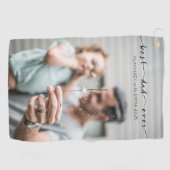 最も最高のなパパの父の日のタイポグラフィの写真テンプレート ゴルフタオル (横)