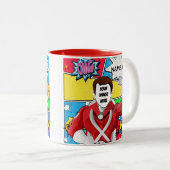 最も最高のなパパは漫画本を個人化します ツートーンマグカップ (正面右)