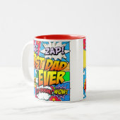 最も最高のなパパは漫画本を個人化します ツートーンマグカップ (正面左)