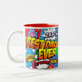 最も最高のなパパは漫画本を個人化します ツートーンマグカップ (左)