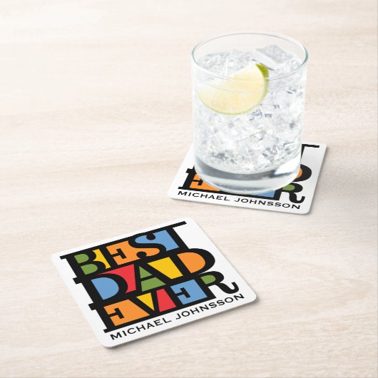 最も最高のなパパ名前をカスタムする及び色のコースター スクエアペーパーコースター (インサイチュ)