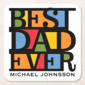 最も最高のなパパ名前をカスタムする及び色のコースター スクエアペーパーコースター (正面)