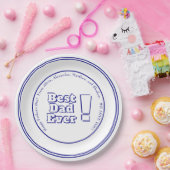 "最も最高のなパパ! "カスタムではっきりしたな海軍および白い文字 ペーパープレート (パーティー)