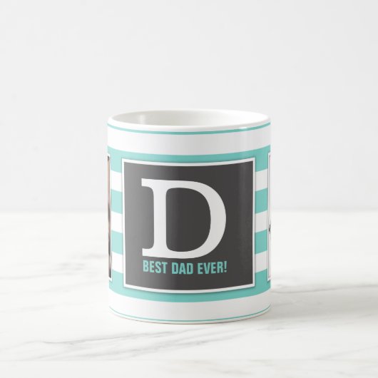 最も最高のなパパ! 写真およびモノグラムのモダンを使って! コーヒーマグカップ (中央)