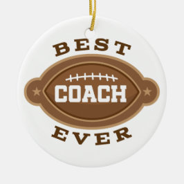 最も最高のなフットボールのコーチの休日の記念品のギフト セラミックオーナメント