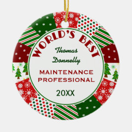 最も最高のなプロまたは職業クリスマスのギフト セラミックオーナメント