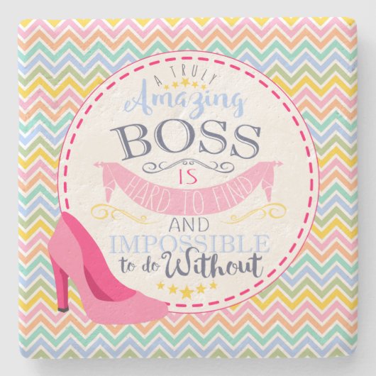 最も最高のなボスのオフィスの飲み物のコースター、クリスマスのギフト ストーンコースター (正面)