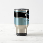 最も最高のなボスのモノグラムおよび名前をカスタムするの青 トラベルマグ (中央)