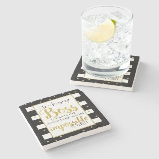 最も最高のなボスの感謝のギフトのコースター ストーンコースター (横)
