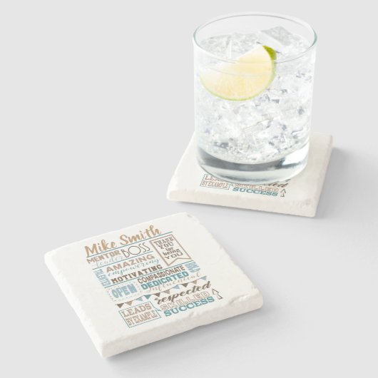 最も最高のなボスの感謝のギフトのコースター ストーンコースター (横)