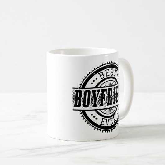 最も最高のなボーイフレンドのクラシックで白いマグ コーヒーマグカップ (正面右)