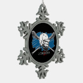 最も最高のなラクロス スノーフレークピューターオーナメント (左)