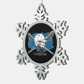 最も最高のなラクロス スノーフレークピューターオーナメント (右)