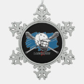 最も最高のなラクロス スノーフレークピューターオーナメント (正面)