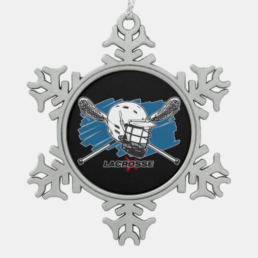 最も最高のなラクロス スノーフレークピューターオーナメント (正面)