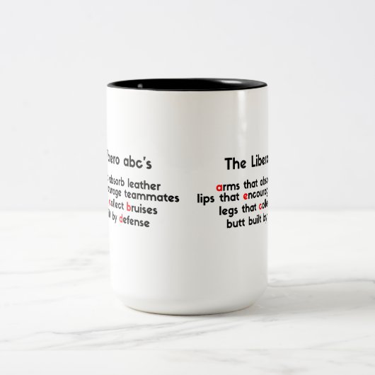 最も最高のなリベロAbc -タイポグラフィの連発のための価格 ツートーンマグカップ (中央)