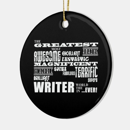 最も最高のな作家および作家: すばらしい作家 セラミックオーナメント (左)