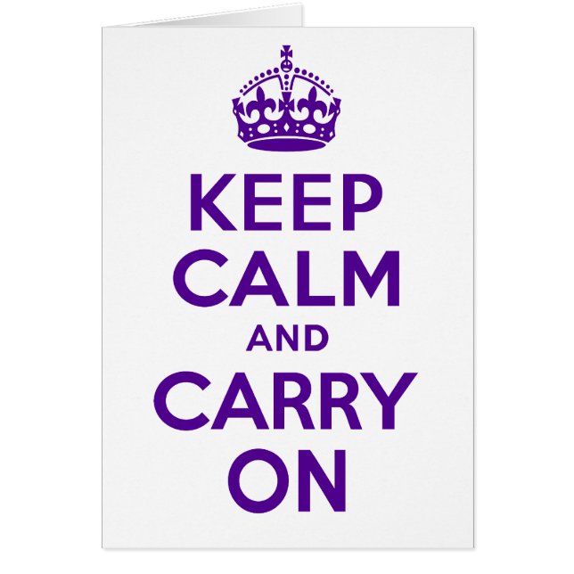 最も最高のな価格の確実なKeep Calm and Carry Onの紫色 (正面)