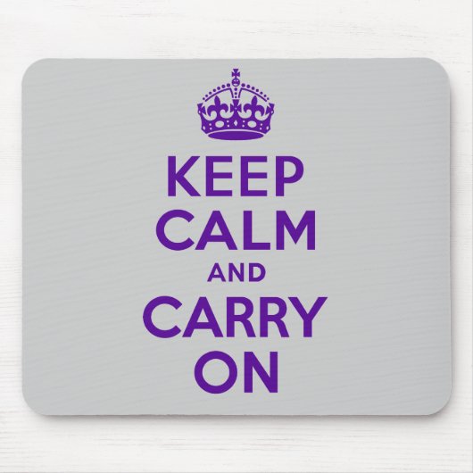 最も最高のな価格のKeep Calm and Carry Onの紫色 マウスパッド (正面)