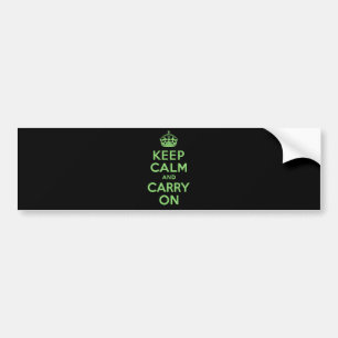 最も最高のな価格のKeep Calm and Carry Onの緑 バンパーステッカー