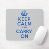 最も最高のな価格のKeep Calm and Carry Onの青 マウスパッド (マウス)