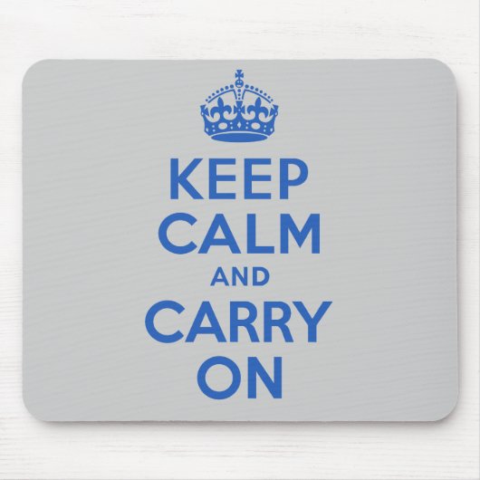 最も最高のな価格のKeep Calm and Carry Onの青 マウスパッド (正面)