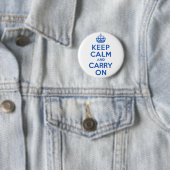 最も最高のな価格のKeep Calm and Carry Onの青 缶バッジ (インサイチュ)