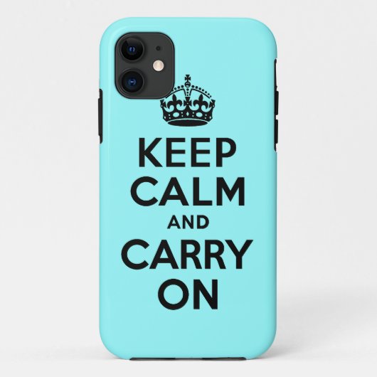 最も最高のな価格のKeep Calm and Carry Onの黒およびティール(緑がかった色) Case-Mate iPhoneケース (裏面)
