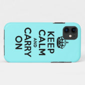 最も最高のな価格のKeep Calm and Carry Onの黒およびティール(緑がかった色) Case-Mate iPhoneケース (裏面(横))