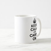 最も最高のな価格のKeep Calm and Carry Onの黒 コーヒーマグカップ (正面右)