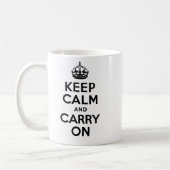 最も最高のな価格のKeep Calm and Carry Onの黒 コーヒーマグカップ (左)
