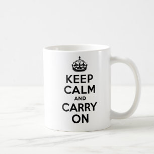 最も最高のな価格のKeep Calm and Carry Onの黒 コーヒーマグカップ