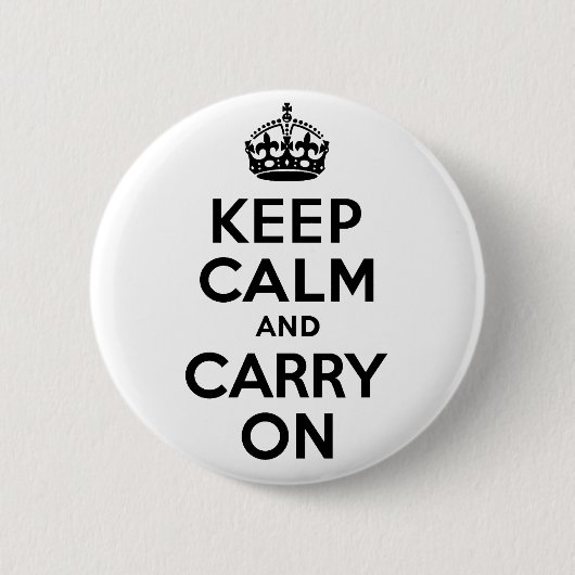 最も最高のな価格のKeep Calm and Carry Onの黒 缶バッジ (正面)