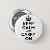 最も最高のな価格のKeep Calm and Carry Onの黒 缶バッジ (正面&裏面)
