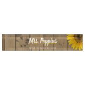 最も最高のな先生のギフトの名前の素朴な木製のヒマワリ デスクネームプレート (正面)