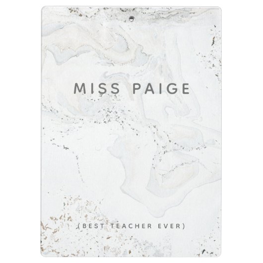 最も最高のな先生のモダンでエレガントな大理石 クリップボード (裏面)