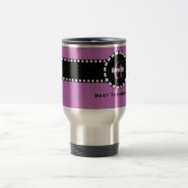 最も最高のな先生のモノグラムおよび名前をカスタムするV06の紫色 トラベルマグ (中央)