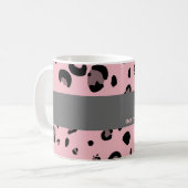 最も最高のな先生の補助名前をカスタムするのヒョウのプリント コーヒーマグカップ (正面左)