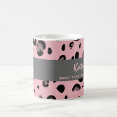 最も最高のな先生の補助名前をカスタムするのヒョウのプリント コーヒーマグカップ (中央)