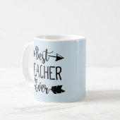 最も最高のな先生の黒の先生の矢の先生のマグ コーヒーマグカップ (正面左)
