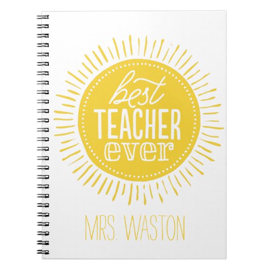 最も最高のな先生、カスタムなノート ノートブック (正面)