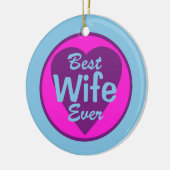 最も最高のな妻のパーソナライズなオーナメント セラミックオーナメント (左)