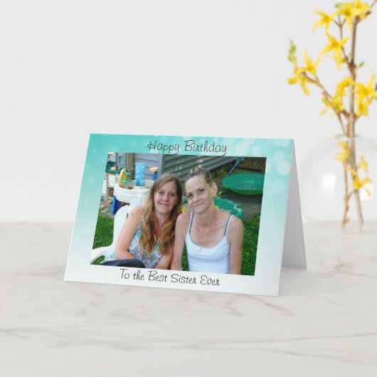 最も最高のな姉妹へのハッピーバースデーは個人化なります カード (黄色い花)